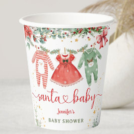 Vasos De Papel Navidades de Santa Bebé Copa de papel Baby Shower