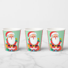 Vasos De Papel Navidades de Santa Claus en la copa de papel de la