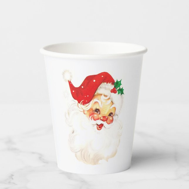 Vasos De Papel Navidades de Santa Claus, una cita simple (Anverso)