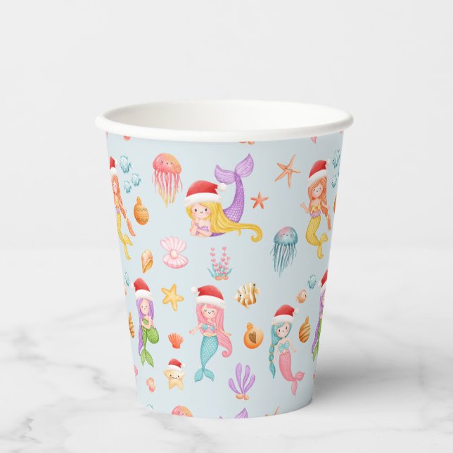 Vasos De Papel Navidades de Sirenas (Anverso)