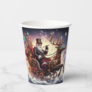 Vasos De Papel Navidades de steampunk de Santa/Reindeer/invierno