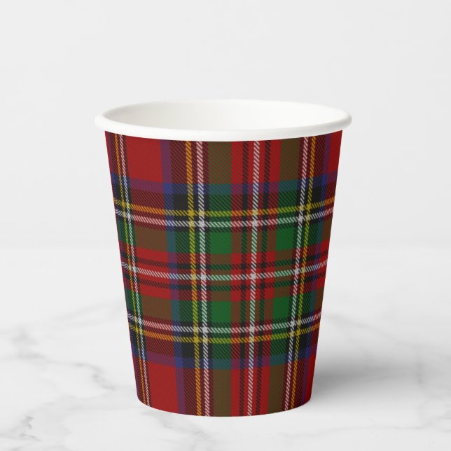 Vasos De Papel Navidades de Stuart Plaid Tartán (Anverso)