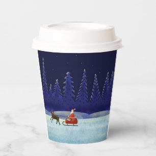 Vasos De Papel Navidades de trineo de renos de cumpleaños Noche