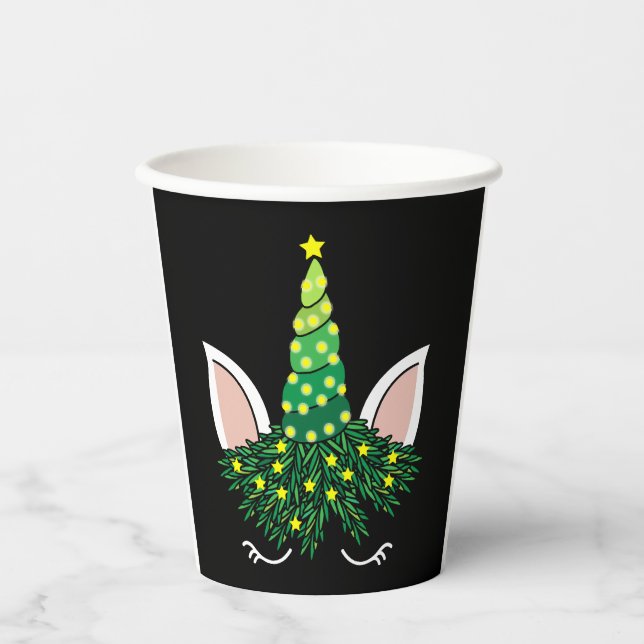 Vasos De Papel navidades de unicornio (Anverso)
