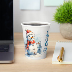 Vasos De Papel navidades de vacaciones de Snowman "Baby It's Cold