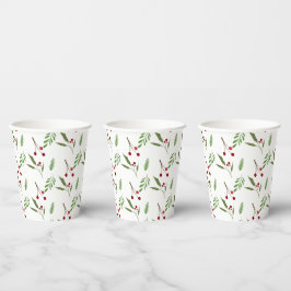 Vasos De Papel Navidades de vacaciones modernos Berry botánico ve