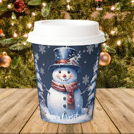 Vasos De Papel Navidades de Winter Forest Snowman