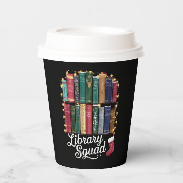 Vasos De Papel Navidades del Escuadrón de Biblioteca Lecturas del (Anverso)