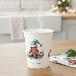 Vasos De Papel Navidades del Octopus Alegría, personalizado