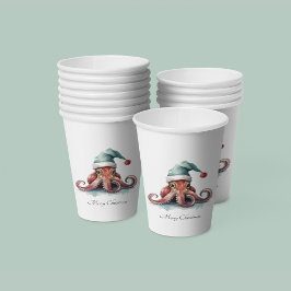 Vasos De Papel Navidades del Octopus Alegría, personalizado
