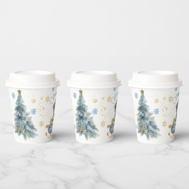 Vasos De Papel Navidades del oso primer invierno de cumpleaños (Multi)