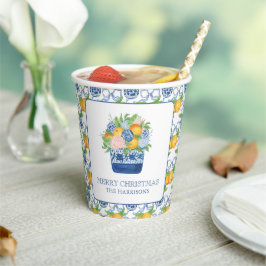 Vasos De Papel Navidades del Watercolor Chinoiserie Mandarins