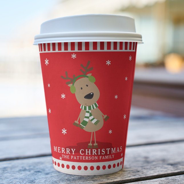 Vasos De Papel Navidades educados renos niños invierno personaliz (Subido por el creador)