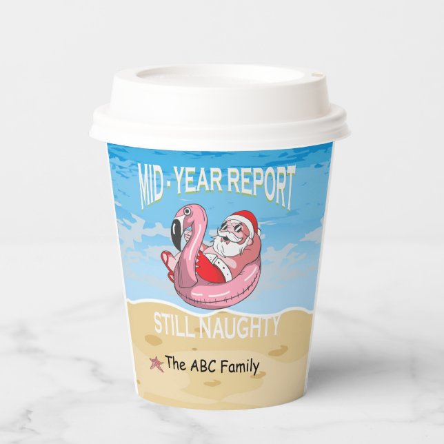 Vasos De Papel Navidades en julio con SANTA CLAUS (Anverso)
