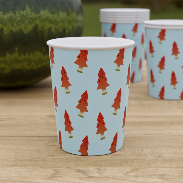 Vasos De Papel Navidades en julio cosechas de papel de sandías (🍉 Perfect paper cup for your Christmas In July party (or the one in December)  🍉)