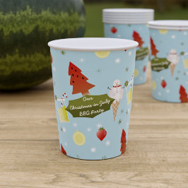 Vasos De Papel Navidades En Julio Cuadros De Papel Fiesta BBQ
