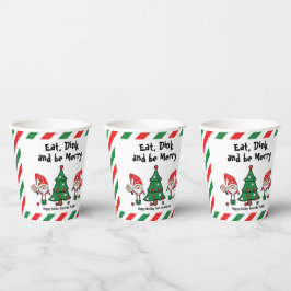 Vasos De Papel Navidades enanos de pickleball, texto personalizad