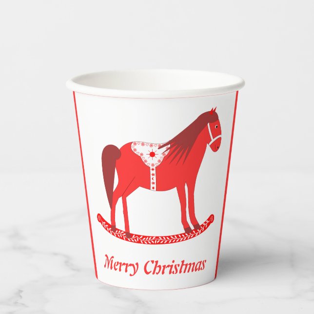 Vasos De Papel Navidades escandinavos Personalizado de caballos r (Anverso)