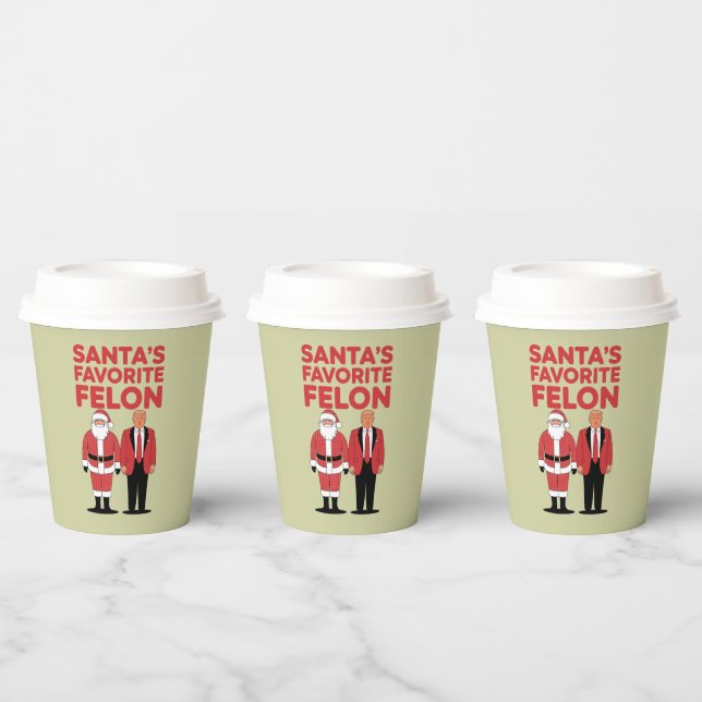 Vasos De Papel Navidades favoritos de Santa Felon Trump (Multi)
