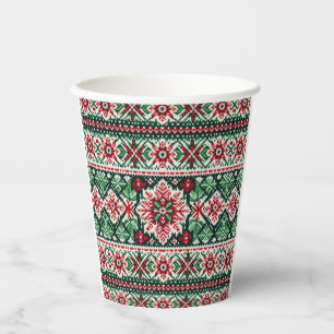 Vasos De Papel Navidades/Feria de invierno isla roja y verde