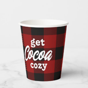 Vasos De Papel Navidades Fiesta Cocoa Cosy Plaid Logo