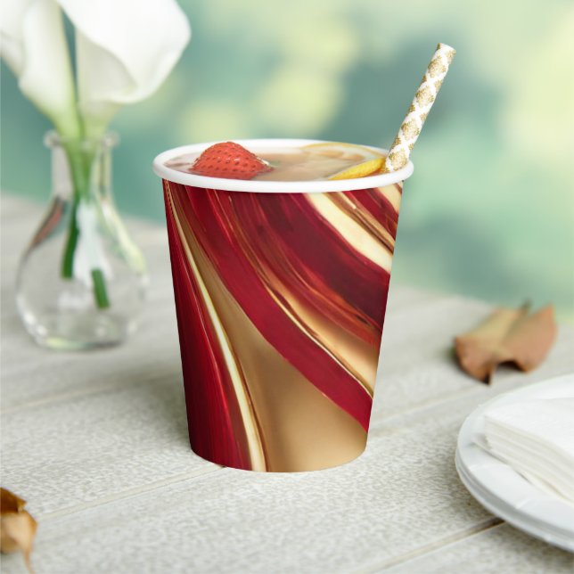 Vasos De Papel Navidades Fiesta-Fiesta de Año Nuevo- Rojo y Oro- (in situ)