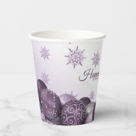 Vasos De Papel Navidades Fiesta Pink Purple Ornamakes Snowflakes