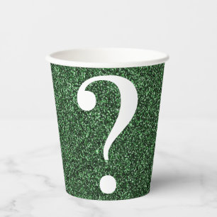 Vasos De Papel Navidades Fiesta Purpurina Verde