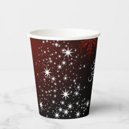 Vasos De Papel Navidades Fiesta White Stars Tree Copos de nieve r