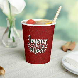 Vasos De Papel Navidades franceses Joyeux Noël Textos