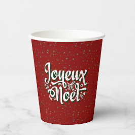 Vasos De Papel Navidades franceses Joyeux Noël Textos