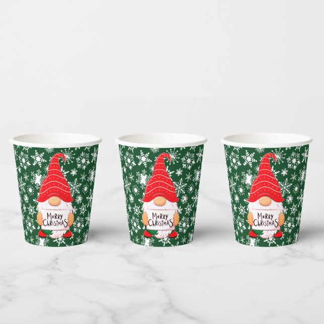 Vasos De Papel Navidades Gnome (Multi)