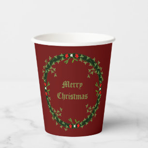 Vasos De Papel Navidades góticos Personalizado Wreath
