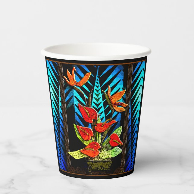 Vasos De Papel Navidades hawianos Bouquet (Anverso)