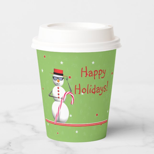 Vasos De Papel Navidades Holiday Snowman (Anverso)