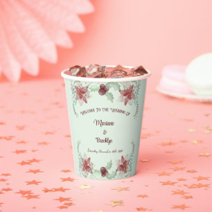 Vasos De Papel Navidades Holly Berry Botany Greenery Evergreen