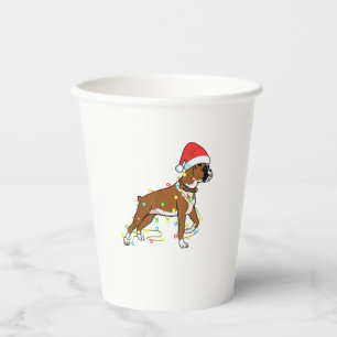Vasos De Papel Navidades iluminan obsequio de boxeo de perro de m