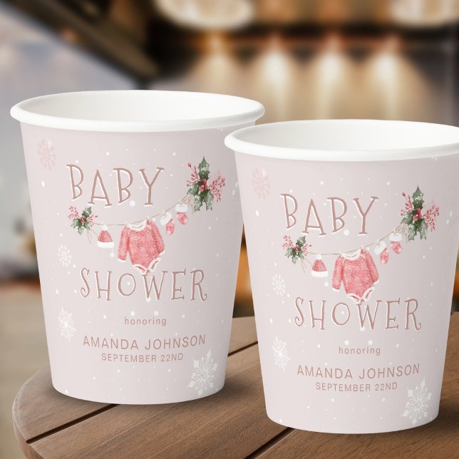 Vasos De Papel Navidades invierno hace frío fuera de Baby Shower (Subido por el creador)