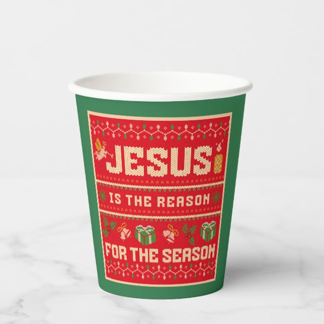 Vasos De Papel Navidades Jesús Es La Razón De La Temporada (Anverso)