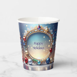 Vasos De Papel Navidades Jewel Frame Holiday Cups de papel