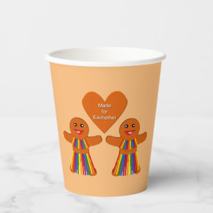 Vasos De Papel Navidades lesbianas Gingerbread Pareja de Damas