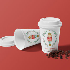 Vasos De Papel Navidades lindos botánicos de la acuarela de nutcr