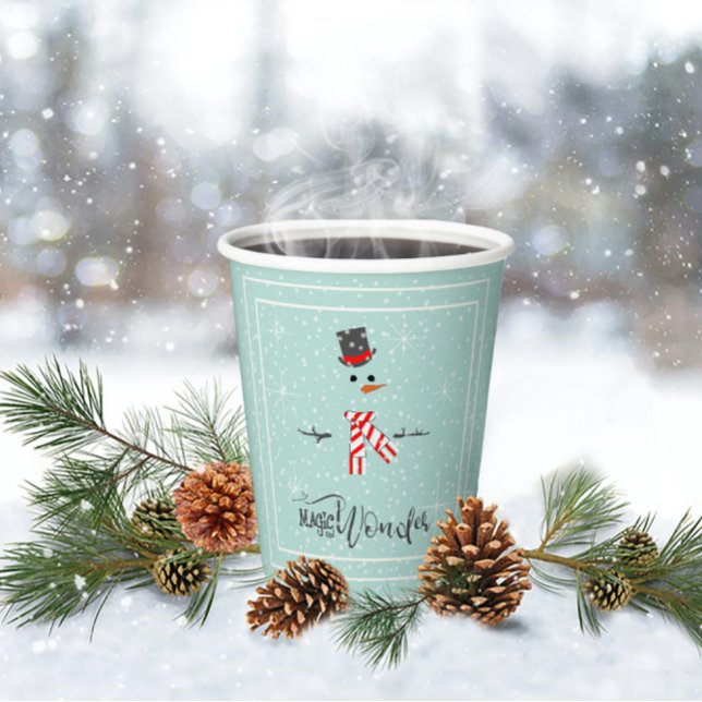 Vasos De Papel Navidades mágicos y maravillas Snowman Mint ID440 (Subido por el creador)