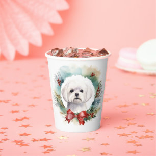 Vasos De Papel Navidades malteses escribieron presentación festiv