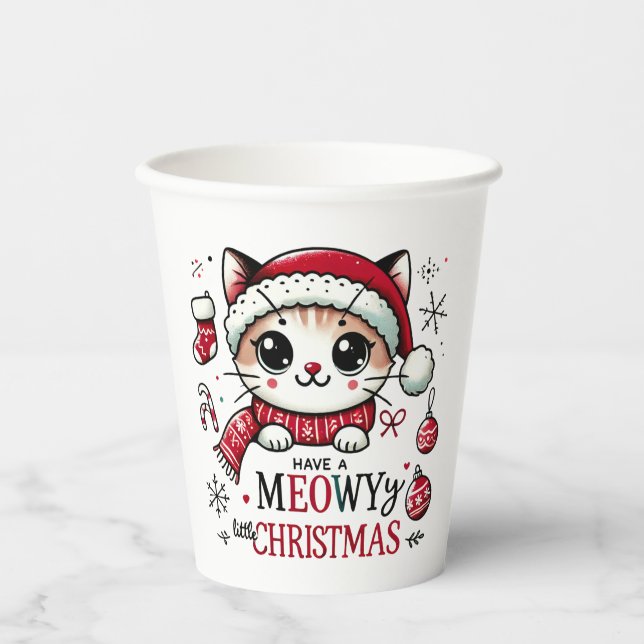 Vasos De Papel Navidades Meowy (Anverso)