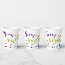 Vasos De Papel Navidades merry y brillantes