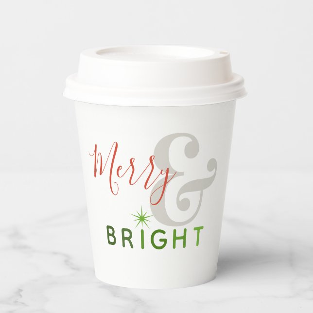 Vasos De Papel Navidades merry y brillantes      (Anverso)
