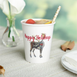 Vasos De Papel Navidades Moose con Personalizable
