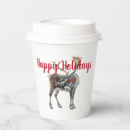 Vasos De Papel Navidades Moose con Personalizable