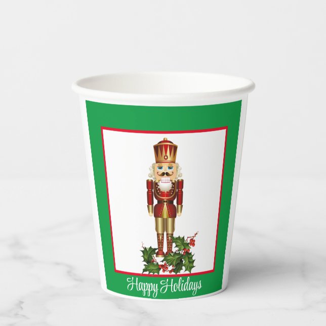 Vasos De Papel Navidades Nutcracker Personalize Text x 2 (Reverso )